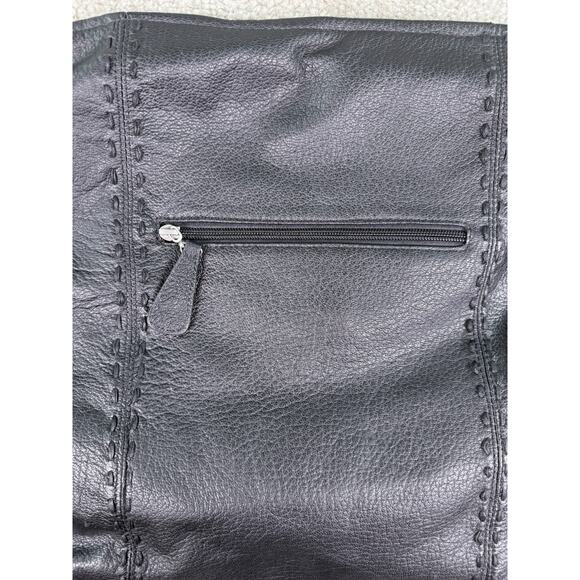 Chi by Carlos Falchi BLACK GENUINE LEATHER AND SHOULDER BAG HOBO PURSE - Picture 3 of 10